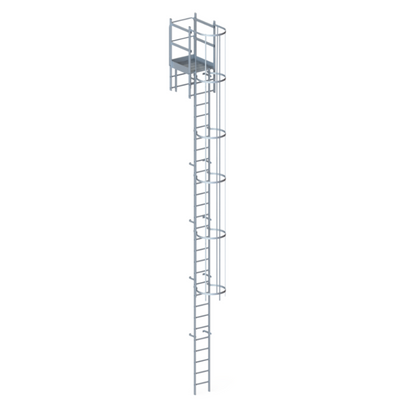 Echelle à crinoline 8000 mm - Passage acrotère 725mm - Ami-hauteur.com