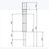 Echelle crinoline 6000 mm - Sortie marchette et portillon