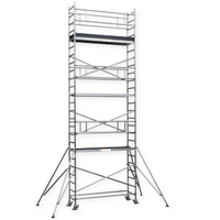 Échafaudage roulant en aluminium pour artisans, couvreurs, peintres ou façadiers, modèle AMIPRO-S conforme aux normes de sécurité