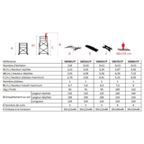 Echafaudage télescopique 4,70m - 8 marches 004XL