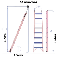 Échelle de rayonnage professionnelle à roulettes sur rail - Ami-hauteur.com