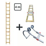 Echelle de toit bois 4m (2x2m+jonction)
