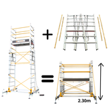 2 échafaudage télescopique en 1 - TO 3.4 / TO 2.3