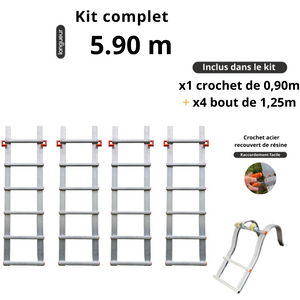 Echelle de toit à crochet - tout aluminium