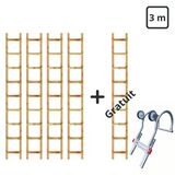 Echelle de toit bois 3m (4 achetées = 1 offerte)