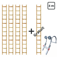 Echelle de toit bois 4m (4 achetées = 1 offertes)