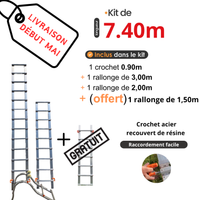 Echelle de toit à crochet - tout aluminium