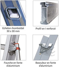 échelle coulissante 3 plans