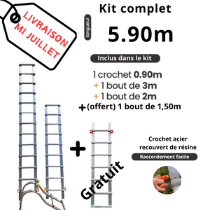 Echelle de toit à crochet - tout aluminium