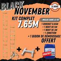 Echelle de toit en bois - Kit 7m (4m+ 3m + jonction) + 1 bidon de démoussage gratuit