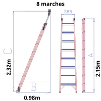 Échelle de rayonnage professionnelle à roulettes sur rail - Ami-hauteur.com
