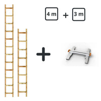 Kit 7m échelle de toit en bois  - 4m + 3m + jonction / Défaut de fabrication