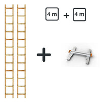 Kit 8m échelle de toit en bois  - 4m + 4m + jonction / Défaut de fabrication