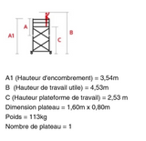 Echafaudage roulant poker HD 02 - Hauteur de travail 4,53m