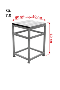 Module d'escabeau SCA1990 Palier 69 cm aluminium strié