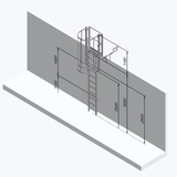 Echelle crinoline 3000 mm - Sortie marchette et portillon