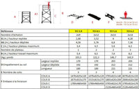 Echafaudage télescopique 5,40m - 9 marches TO 3.4