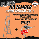 Echelle transformable 3 plans + écarteur offert