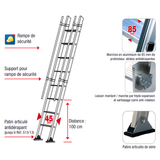 Échelle de rayonnage professionnelle à crochet S15