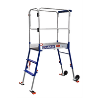 Escabeau télescopique norme bâtiment- plateforme à 4 hauteurs de travail réglable de 2.7 m à 3 m -  GAZELLE