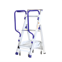 Mini Fly – Plateforme roulante sécurisée pour mise en rayon – Hauteur travail 2,25 m – Aluminium laqué – 4 roulettes pivotantes