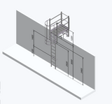 Échelle à crinoline 3000 mm  Palier de franchissement 1175 mm