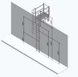 Échelle à crinoline 4000 mm  Palier de franchissement 1175 mm