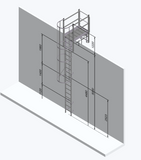 Échelle à crinoline 5000 mm  Palier de franchissement 1175 mm