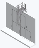 Échelle à crinoline 6000 mm  Palier de franchissement 1175 mm