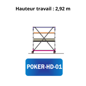 Echafaudage roulant poker HD01- Hauteur de travail 2,92m