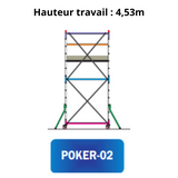 Echafaudage roulant poker HD 02 - Hauteur de travail 4,53m