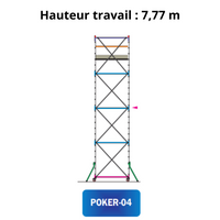 Echafaudage roulant poker HD 04 - Hauteur de travail 7,77m