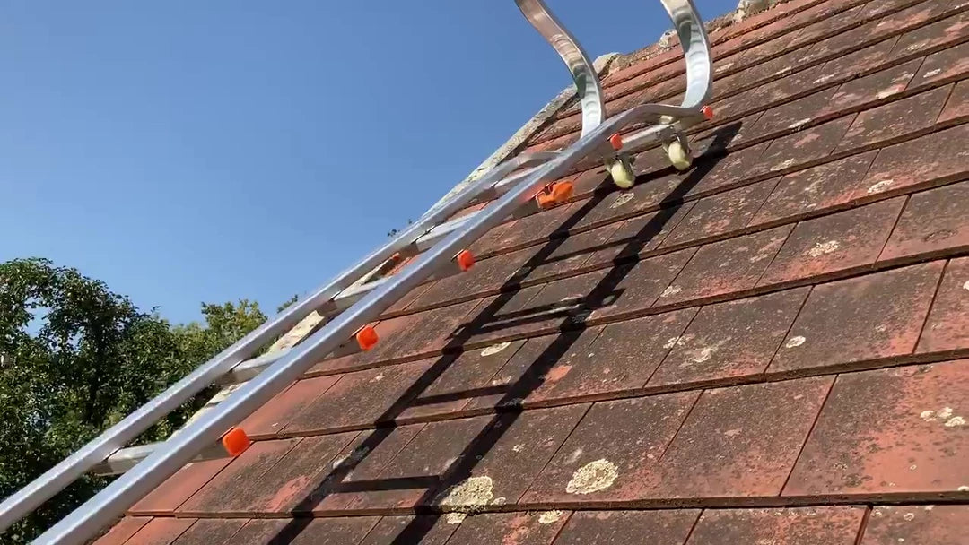 Echelle de toit à crochet tout aluminium - Kit 5,40m en 4 morceaux