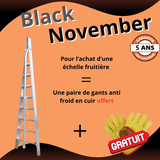 Échelle fruitière + gants anti froid en cuir