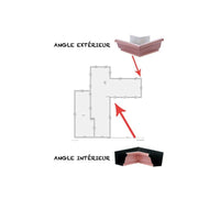 Angle 90° gouttière G300 : version angle extérieur et angle intérieur