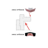 Angle 90° gouttière G300 : version angle extérieur et angle intérieur