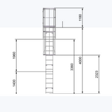 Echelle crinoline 4000 mm - Sortie marchette et portillon