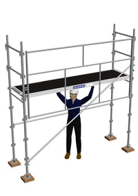 Pose du plancher supérieur en sécurité derrière le garde-corps de montage, F3000