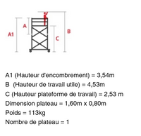 Echafaudage roulant poker HD 02 - Hauteur de travail 4,53m - Ami-hauteur.com