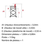 Echafaudage roulant poker HD 02 - Hauteur de travail 4,53m - Ami-hauteur.com