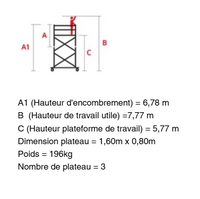 Echafaudage roulant poker HD 05 - Hauteur de travail 9,70m - Ami-hauteur.com