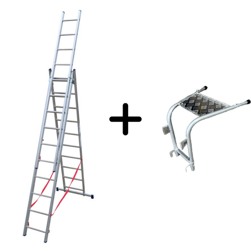 Echelle transformable 3 plans / 3 x 10 échelons / 2m86 - 6m22