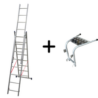Echelle transformable 3 plans + écarteur offert