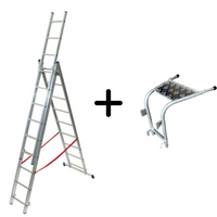 Echelle transformable 3 plans / 3 x 9 échelons / 2m58 - 5m94