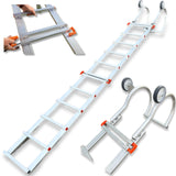Echelle de toit à crochet tout aluminium - Kit 6,90m new hook 65 en 6 morceaux (crochet + 4 x 1,25m) + 1,25 gratuit