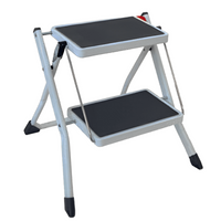 Escabeau 2 marches pliable en acier