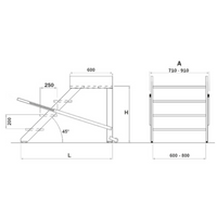 Escabeau plateforme 2 marches avec rampe largeur 80 cm - Ami-hauteur.com