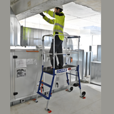 Escabeau télescopique norme bâtiment- plateforme à 4 hauteurs de travail réglable de 2.7 m à 3 m -  GAZELLE - Ami-hauteur.com