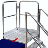 Plancher antidérapant, garde-corps intégral et portillon sécurisé pour travailler confortablement et en toute sécurité