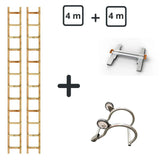 Kit 8m échelle de toit en bois  - 4m + 4m + jonction / Défaut de fabrication